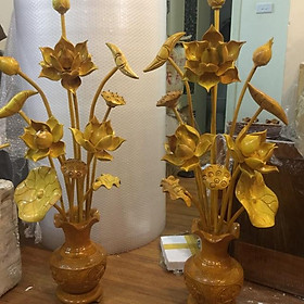 Mua Hoa sen gỗ mít 2 bình đục