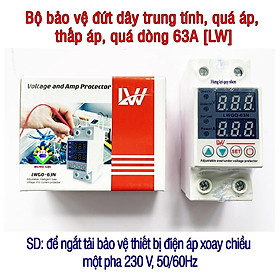 Bộ bảo vệ đứt dây trung tính, quá áp, thấp áp, quá dòng 63A 