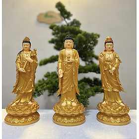 Tượng Phật Tam Thánh đứng 30cm