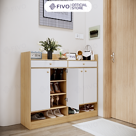 Mua Tủ Giày Dép Gỗ Chống Ẩm FIVO FS53  Nhiều Ngăn Đựng Giày  Có Cửa Bảo Vệ Giày Dép Khỏi Bụi Bẩn  Côn Trùng Cắn Phá  Mặt Tủ Rộng Rãi Chứa Được Nhiều Đồ - Ngang 120cm