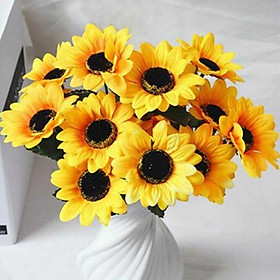 Mua CHÙM HOA HƯỚNG DƯƠNG GIẢ LỤA 7 BÔNG - Decor phụ kiện chụp ảnh  trang trí nhà cửa  văn phòng LIZ8