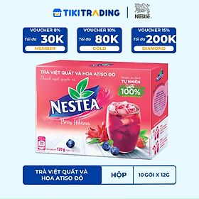 Hộp 10 gói Trà Việt Quất và Hoa Atiso Đỏ NESTEA 12g