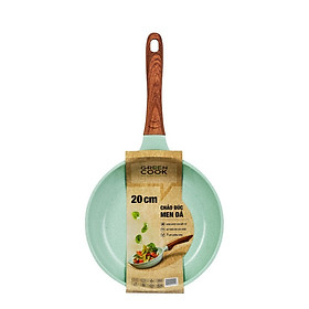 Chảo đúc 7 lớp chống dính đáy từ dùng trên mọi loại bếp Greencook GCP06-20 size 20cm, sâu 5.8cm, hàng y hình-Hàng chính hãng