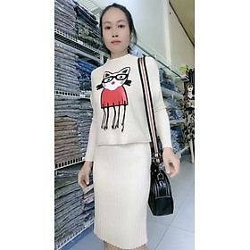 Set áo croptop và đầm ôm body myqlothing dày mềm mịn ôm form chuẩn dáng.