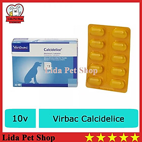 (1 vỉ 10 viên) Canxi cho chó bổ sung canxi Virbac Calcidelice