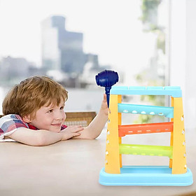 3 Levels Ball Racer Ramp Tower Set and Hammer Maze Race Developmental Toys
