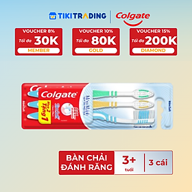 Bộ 3 Bàn chải đánh răng Colgate SlimSoft Deep Clean sạch sâu hiệu quả ( ( màu ngẫu nhiên )