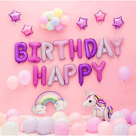 Bộ bong bóng sinh nhật cho bé kỳ lân, pony - Unicorn theme balloon birthday for kid upkp13