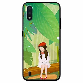 Ốp lưng dành cho Samsung A01 mẫu Cô Gái Mũ Tiêu Đỏ