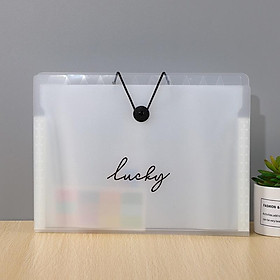 Decorme File đựng tài liệu, bìa kẹp nhiều ngăn khổ A4 phụ kiện văn phòng phẩm Lucky