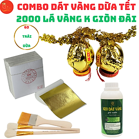 Mua  DÁT VÀNG DỪA ĐẸP NHẤT  Combo Dát vàng 60 trái dừa chưng Tết 2000 lá K GIÒN ĐÀI đẹp nhất trong các loại lá dát vàng