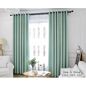Mua Rèm cửa tone Xanh Pastel xinh xắn  rèm vải thô cản sáng 75% - Cao cố định 3.0m
