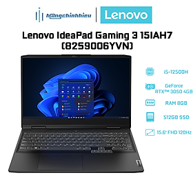 Laptop Lenovo IdeaPad Gaming 3 15IAH7 82S9006YVN (i5-12500H|8GB|512GB|RTX 3050 4GB|15.6') Hàng chính hãng
