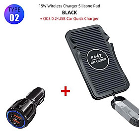 15W xe hơi nhanh không dây điện thoại di động sạc mat sạc không dây tự động kẹp xe điện thoại điện thoại điện tử