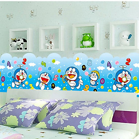 DECAL DÁN TƯỜNG CHÂN RÀO HÌNH DORAEMON NGHỘ NGHĨNH, TINH NGHỊCH