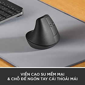 Chuột công thái học không dây Logitech Lift Vertical - Bluetooth|USB Logi Bolt, Silent giảm ồn, 4 nút tùy chỉnh, tương thích với Windows/macOS/iPad/PC - Hàng chính hãng