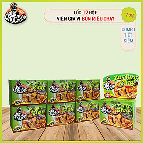 Lốc 12 hộp viên gia vị Bún Riêu Chay Ông Chà Và 75g