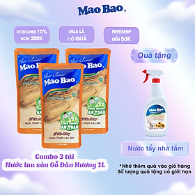 Combo 03 túi Nước Thơm Lau Sàn Mao Bao 1000ml - Gỗ Đàn Hương