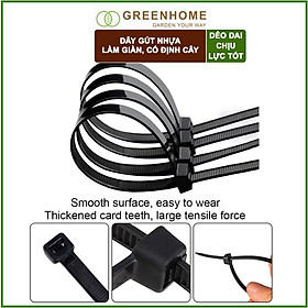 Dây rút nhựa, D10cm, bao 70 sợi, màu đen, siêu bền, dẻo, làm giàn, đỡ trái, cố định hàng rào, dây cáp điện |Greenhome
