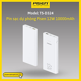 Mua Pin Sạc dự phòng PISEN Electric Library 10000mAh  12W (TS-D324)  màu trắng  bảo hành hàng chính hãng 24 tháng