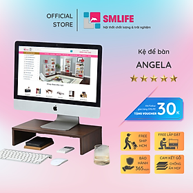 Mua Kệ để bàn gỗ hiện đại SMLIFE Angela - Walnut Đậm - Size M (Tặng Voucher 10% mua Bàn Làm Việc SMLIFE)
