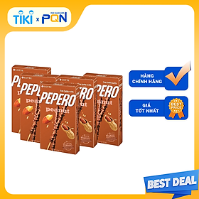 Combo 5 hộp bánh que Lotte Pepero giòn tan phủ Sô-cô-la Đậu Phộng