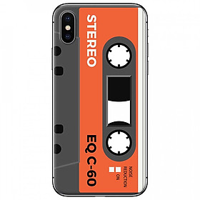 Ốp lưng dành cho iPhone X mẫu Cassette xám cam
