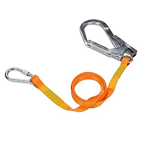 Safety Lanyard,Outdoor Climbing Harness Belt Lanyard Fall Protection Rope Large Snap Hooks, Carabineer