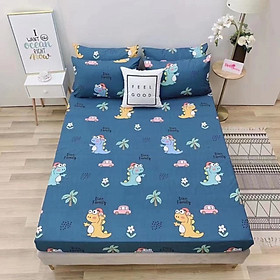 Ga Chống Thấm Cotton Họa Tiết 1.6m x 2m x 10cm (Giao ngẫu nhiên)