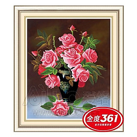 Mua Tranh thêu Bình Hoa Hồng ms 31316