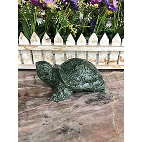 Mua Tượng con rùa phong thủy đá ngọc Ấn Độ để bàn làm việc - Dài 13 cm