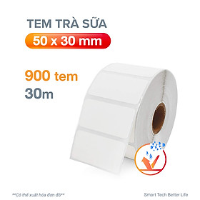 Tem nhiệt tự dính VAYO 50x30mm, cuộn 30m |  tem trà sữa, decal nhiệt