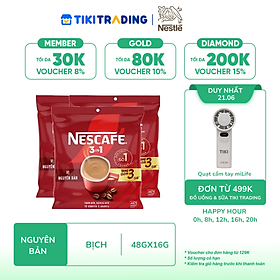 Combo 3 Bịch NESCAFE 3IN1 Công thức cải tiến - VỊ NGUYÊN BẢN Bịch 46 +3 gói