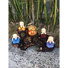 combo bộ tứ không đeo chuỗi hạt+đế ngang 5 tài lộc phát kèm túi vàng chữ phát