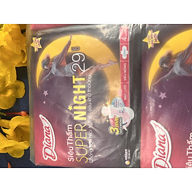 Lốc 6 Gói Băng Vệ Sinh Diana Supernight 29cm ban đêm 4 miếng- Date luôn mới