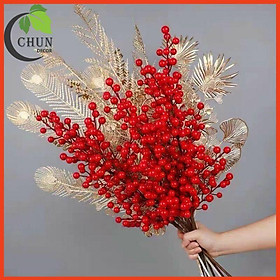 Mua Bó đào đông kèm lá điểm phủ vàng sang trọng trang trí nhà của  cửa hàng  văn phòng  nhà hàng  khách sạn