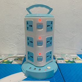 Ổ điện đa năng 3 tầng, có 12 lỗ cắm và 3 cổng usb, có công tắc bật tắt mỗi tầng, thích hợp mọi loại phích cắm khác nhau - Hàng chính hãng