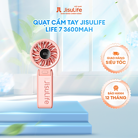 Quạt cầm tay mini Jisulife Life 7 ABS 5 cấp độ gió 3600mAh/5000mAh - Sử dụng liên tục 12h - Hàng Chính hãng