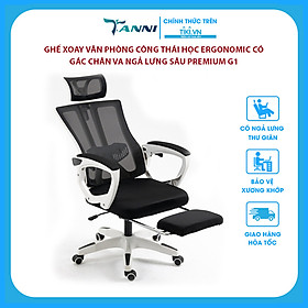 Mua Ghế Xoay Văn Phòng Công Thái Học Ergonomic Có Gác Chân Và Ngả Lưng Sâu Premium G1   Ghế Xoay Gaming Cao Cấp Nhập Khẩu