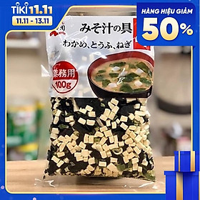 Canh Miso ăn liền (Rong biển, đậu hũ, hành lá) Nagatanien Instant Miso Soup Ingredients (Wakame, Tofu, Green Onion) 100g