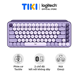 Bàn phím cơ không dây bluetooth | USB Logitech POP KEYS - với 8 phím emoji có thể điều chỉnh, switch tactile, kết nối 3 thiết bị - Hàng chính hãng