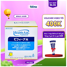 Men vi sinh Bifina Nhật Bản- Loại R 60 gói - Hỗ trợ thải độc đại tràng, không dùng cà phê
