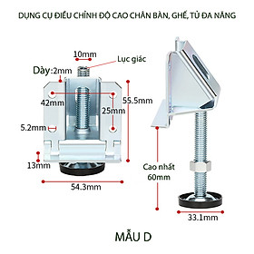 Mua Dụng cụ điều chỉnh độ cao chân tủ  bàn  ghế đa năng làm thép mạ kẽm chống gỉ