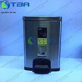 Mua Thùng rác đạp chân hình chữ nhật CCKO 12L màu bạc nhập khẩu cao cấp