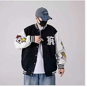 Áo khoác bomber chất liệu dù logo in 2 thân cực chất b.by
