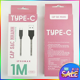 Mua Cáp Sạc Nhanh Promax C1m Type-C Bọc Dù Chống Xoắn   Chống Đứt Siêu Bền
