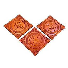 Mua Bộ tranh Phúc Lộc Thọ Đồ Gỗ Gia Linh gỗ Hương đỏ liền khối KT 45cm x 45cm