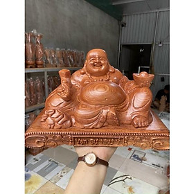 Tượng di lặc ngồi gỗ hương ngang 40cm