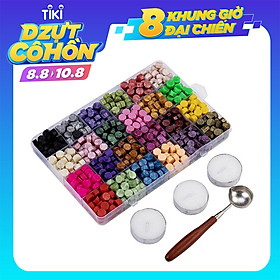 Retro Sealing Wax with 3 Tea Candles Melting Wax Spoon Set for Envelopes Invitations