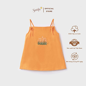 Đầm/ Váy Bé Gái Hai Dây Rút Dây Thêu Hoa - MIA DRESS - DRL010 - SAOLA KIDS CLOTHING